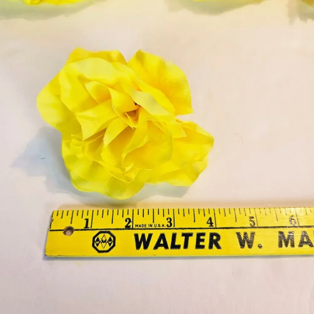 Yellow Artificial Silk Rose Flowers Wired Stems Wedding Craft 4